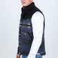 Mens Ethnic Aztec Quilted Fur Lined Vest - Gray/Royal