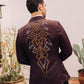 Men's Double Button Rhinestone Wine Blazer