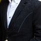 black black embroidered suede blazer men platini side