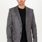 Men's Double Button Suede Blazer - Charcoal