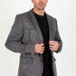 Men's Double Button Faux-Suede Blazer - Charcoal