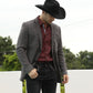 Men's Double Button Suede Blazer - Charcoal