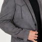 Men's Double Button Suede Blazer - Charcoal
