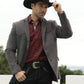Men's Double Button Suede Blazer - Charcoal