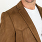 Men's Double Button Suede Blazer - Brown