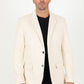 Men's Double Button Off White Suede Blazer