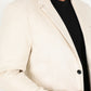 Men's Double Button Off White Suede Blazer
