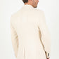 Men's Double Button Off White Suede Blazer