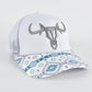 Mens Aztec Visor 3D Logo Baseball Cap - White