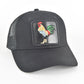 Mens Rooster Logo Baseball Cap - Black