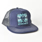 Mens Aztec Embroidery Cap - Blue