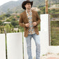 Men's Double Button Suede Blazer - Brown