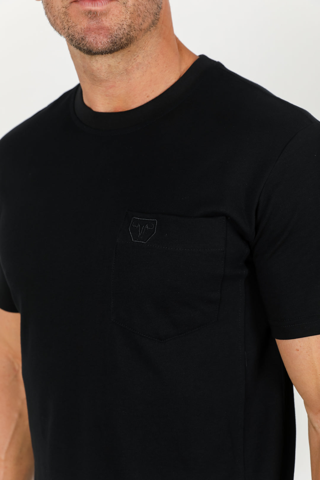 Cotton Knit T-Shirt - Black