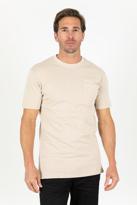 Cotton Knit T-Shirt - Beige