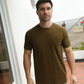 Cotton Knit T-Shirt - Brown