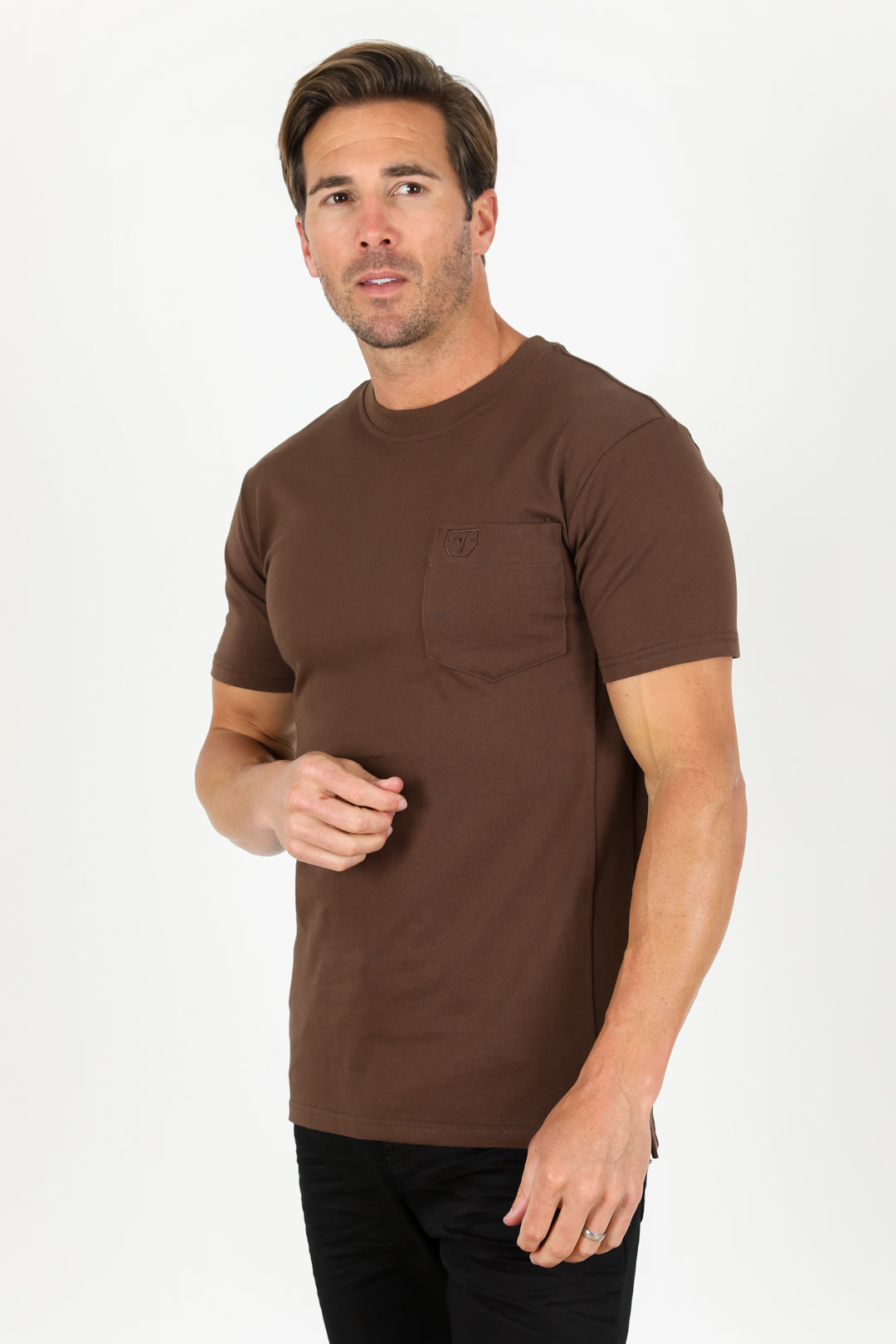 Cotton Knit T-Shirt - Brown