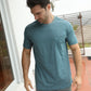 Cotton Knit T-Shirt - Steel Blue