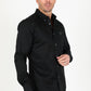 Men’s Single Pocket Logo Modern Fit Stretch Dress Shirt - Black