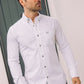 Men’s Single Pocket Logo Modern Fit Stretch Dress Shirt - White