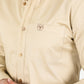 Men’s Single Pocket Logo Modern Fit Stretch Dress Shirt - Beige