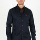 Men’s Single Pocket Logo Modern Fit Stretch Dress Shirt - Navy