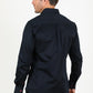 Men’s Single Pocket Logo Modern Fit Stretch Dress Shirt - Navy