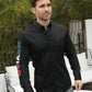 Men’s Single Pocket Logo Modern Fit Stretch Mexico Dress Shirt - Black