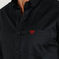 Men’s Single Pocket Logo Modern Fit Stretch Mexico Dress Shirt - Black