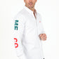 Men’s Single Pocket Logo Modern Fit Stretch Mexico Dress Shirt - White