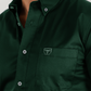 Men’s Single Pocket Logo Modern Fit Stretch Dress Shirt - Green