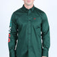 Men’s Single Pocket Logo Modern Fit Stretch Mexico Dress Shirt - Green