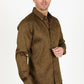 Cotton Print Dress Shirt - Camel