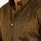 Cotton Print Dress Shirt - Camel