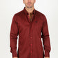 Cotton Print Dress Shirt - Burgundy