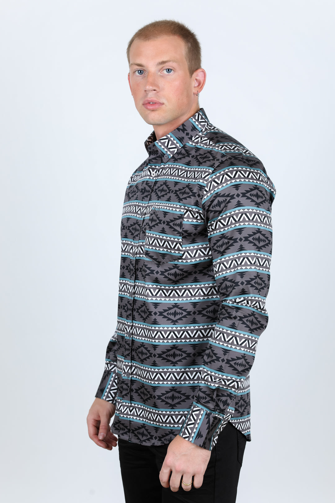 Men’s Legendary Aztec Cotton Spandex Modern Fit shirt - Charcoal