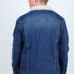 Mens Sherpa Lined Denim Jacket - Dark Blue
