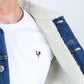 Mens Sherpa Lined Denim Jacket - Dark Blue