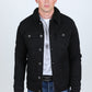 Mens Sherpa Lined Denim Jacket - Black