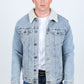 Mens Sherpa Lined Denim Jacket - Tint Blue