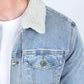 Mens Sherpa Lined Denim Jacket - Tint Blue
