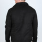 Mens Sherpa Lined Faux Suede Jacket - Black