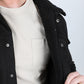 Mens Sherpa Lined Faux Suede Jacket - Black