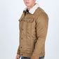 Mens Sherpa Lined Faux Suede Jacket - Camel