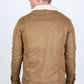 Mens Sherpa Lined Faux Suede Jacket - Camel