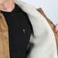 Mens Sherpa Lined Faux Suede Jacket - Camel
