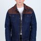 Mens Ethnic Aztec Denim Jacket - Indigo