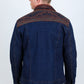 Mens Ethnic Aztec Denim Jacket - Indigo