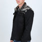 Mens Ethnic Aztec Denim Jacket - Dark Indigo