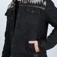 Mens Ethnic Aztec Denim Jacket - Dark Indigo