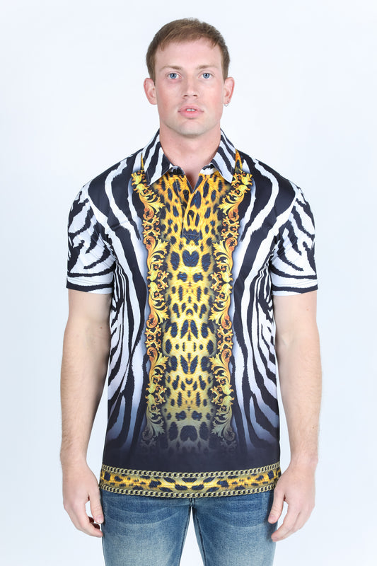baroque animal print polo lifestyle platini